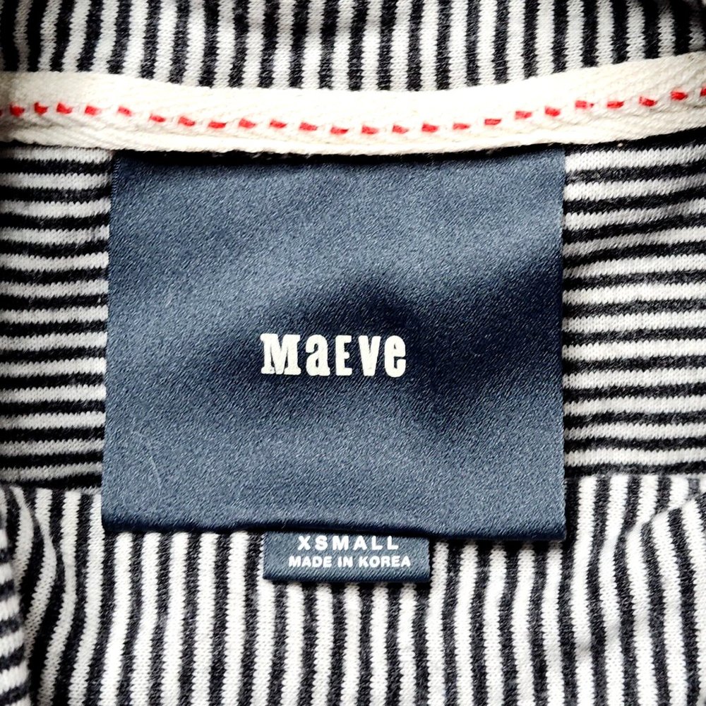 Maeve Anthropologie Cowl Neck Tunic Top Black White Stripe - Picture 4 of 6